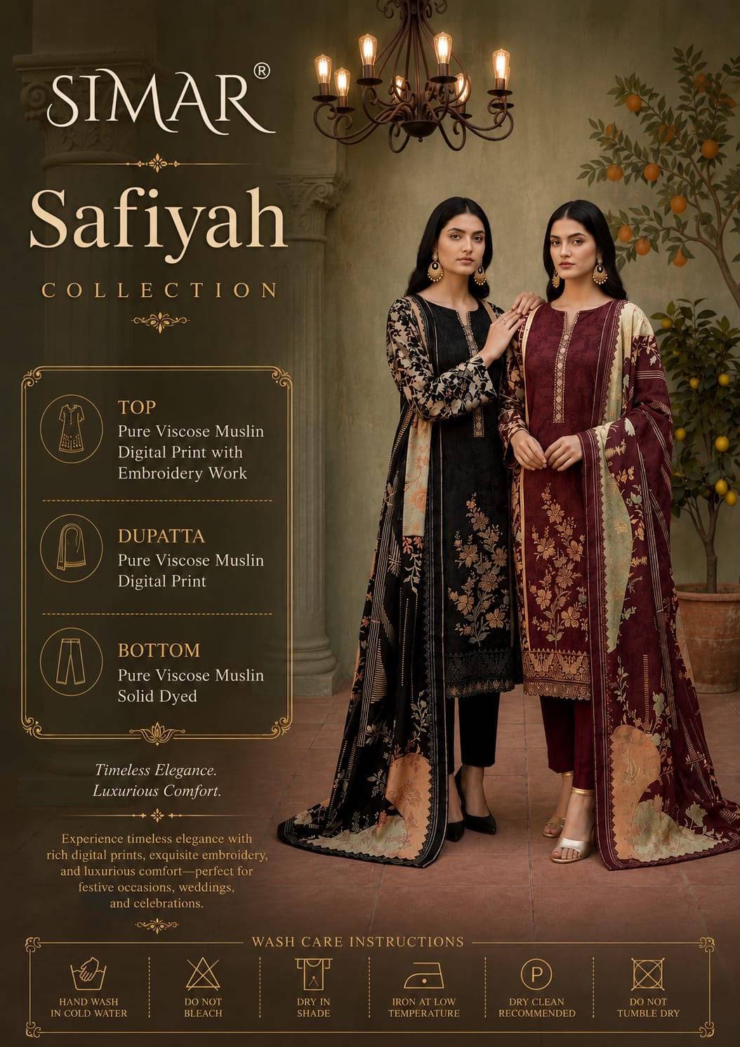 Safiyah By Glossy 8192A To D Series Stylish Beautiful Colourful Muslin Dresses At Wholesale Price